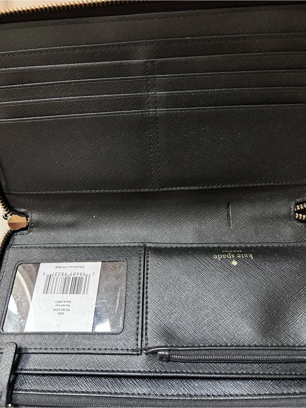Kate Spade Talla Travel Wallet/clutch in Black Saffiano Leather